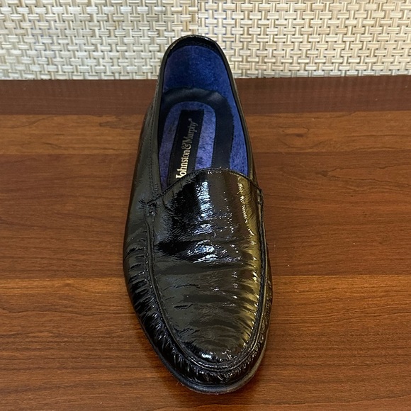 🌟HP🌟VTG 1980s-90s Johnston & Murphy Black Patent Leather Slip on Loafers 9M - Picture 3 of 12